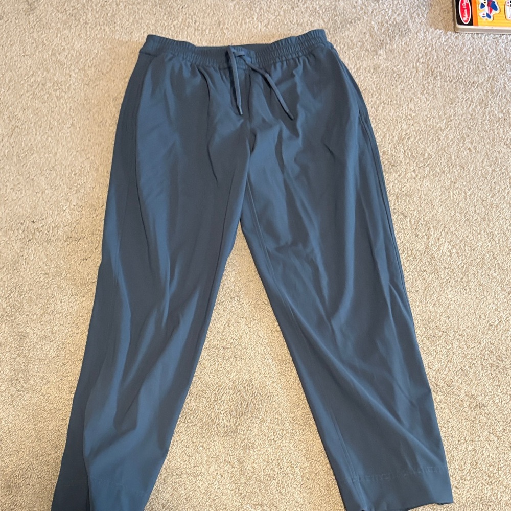 Lululemon tapered-leg mid-Roseann 7/8 length Blue Drawstring Pants